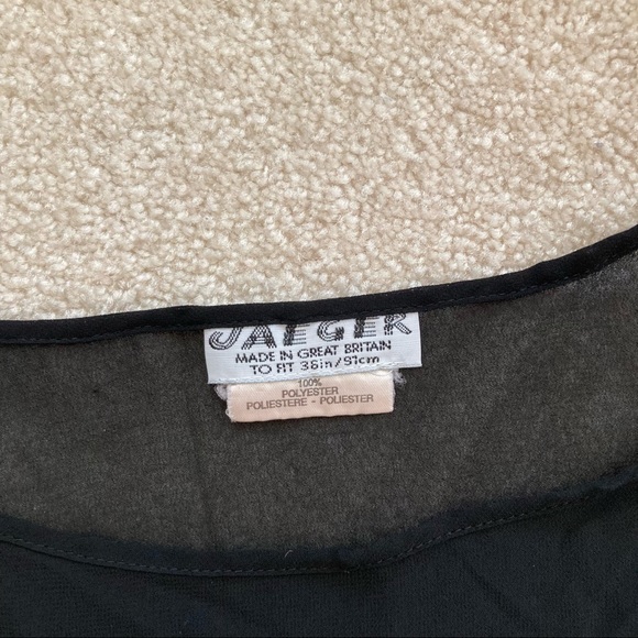 Jaeger womens m black camisole tank top sheer great britain feminine flowy - Picture 2 of 3